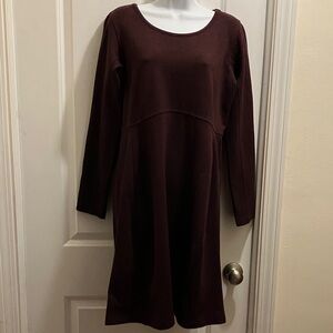 Duluth Trading Co Rich Brown Long Sleeve Dress
